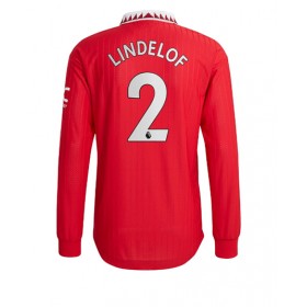 Herren Fußballbekleidung Manchester United Victor Lindelof #2 Heimtrikot 2022-23 Langarm